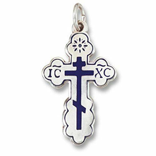 Religious Gifts St Olga Orthodox Three Bar Cross Sterling Silver 1 1/4 Inch