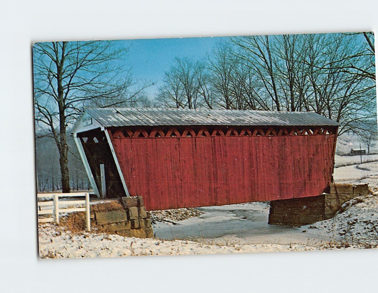 Postcard Harmons Covered Bridge Creekside Pennsylvania USA