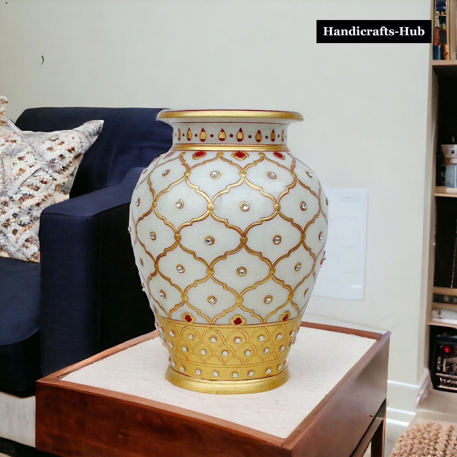 Marble Decorative Flower Vase Pot Home Decor Accent Souvenirs Art Gift Interior
