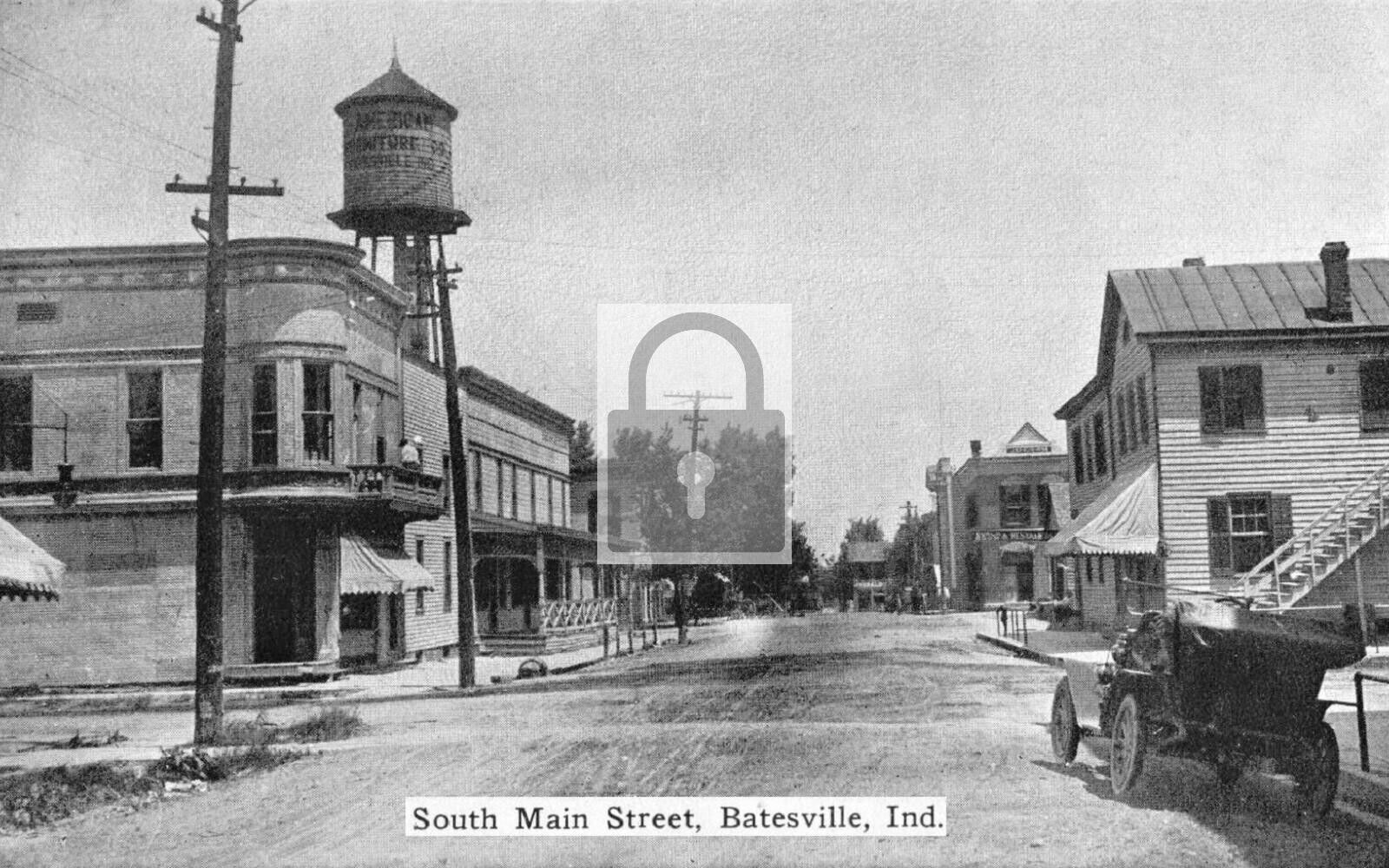 Main Street View Batesville Indiana IN Reprint Postcard