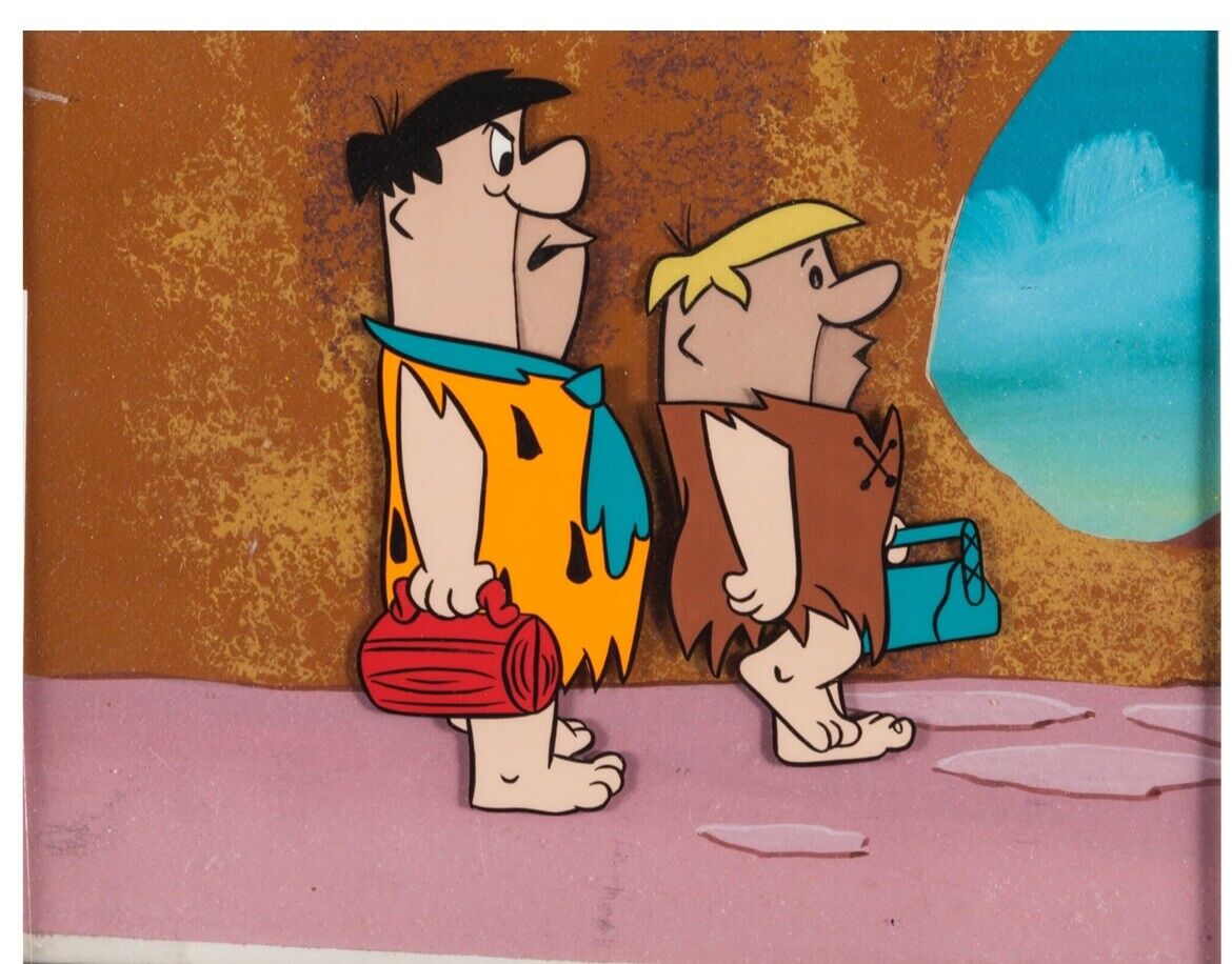 The Flintstones- Early 60’s Original Production Cel/Production Background.