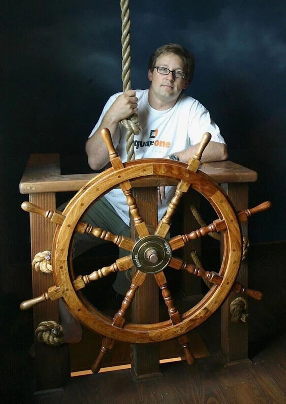 Antique Pirate wonderful home décor Ship Wheel Wooden Captain Boat Gaston Style