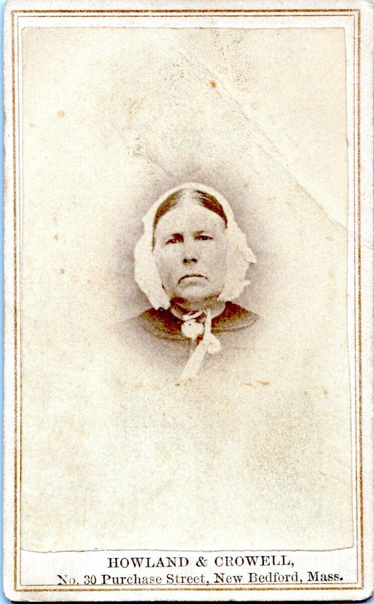 Taunton Massachusetts CDV Photo ID\'d Elizabeth Heath Whitmore Old Woman 1860s A6
