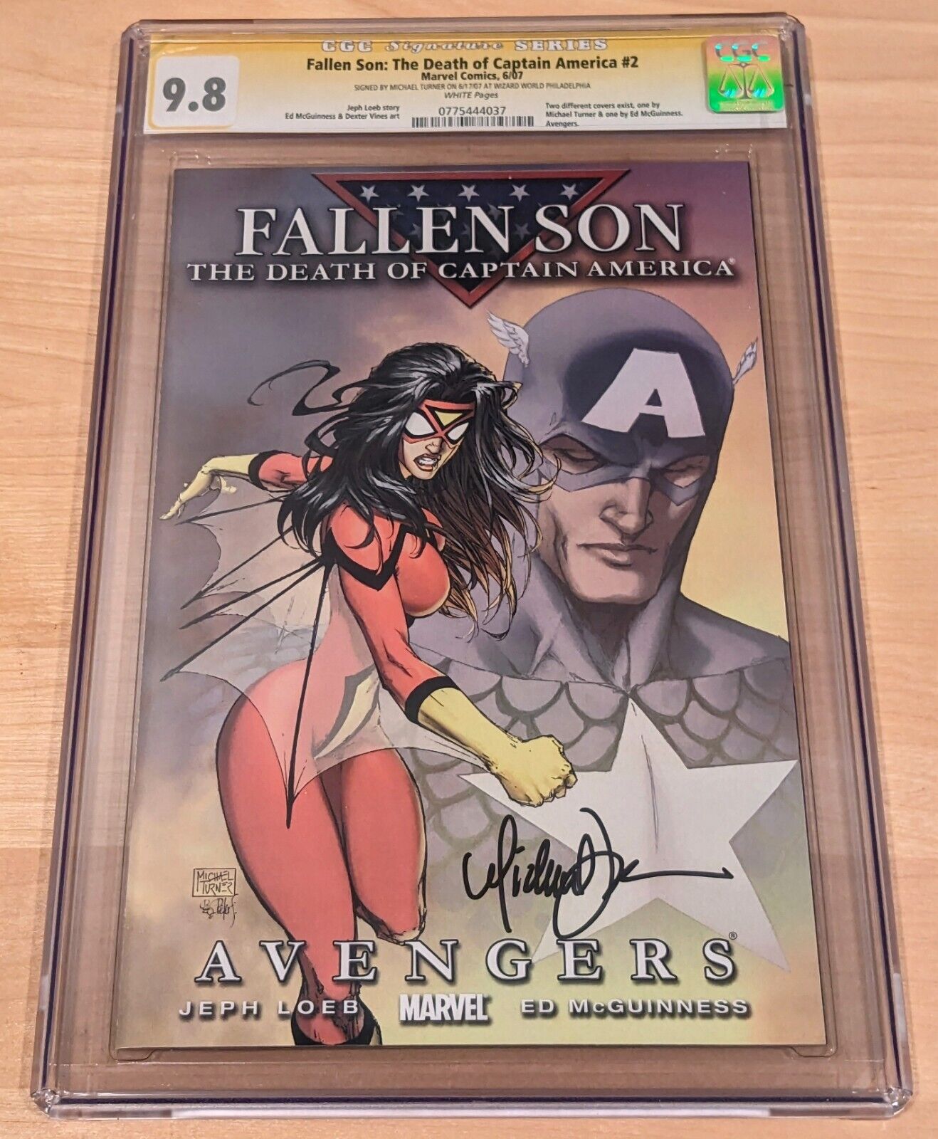FALLEN SON DEATH OF CAPTAIN AMERICA #2 CGC 9.8 SS MICHAEL TURNER SIGNED VARIANT