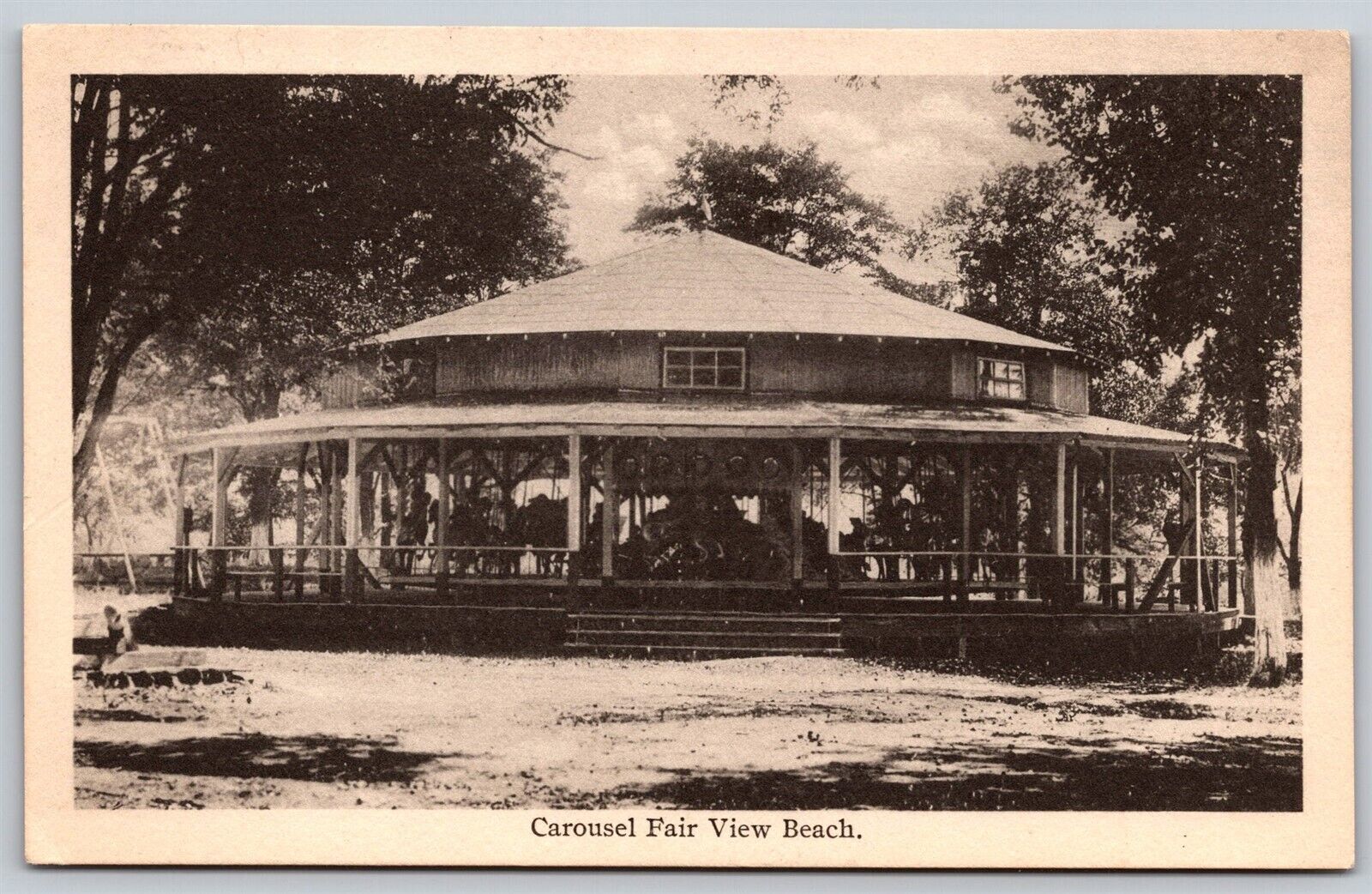 Postcard Carousel Fair View Beach Baltimore Maryland V199