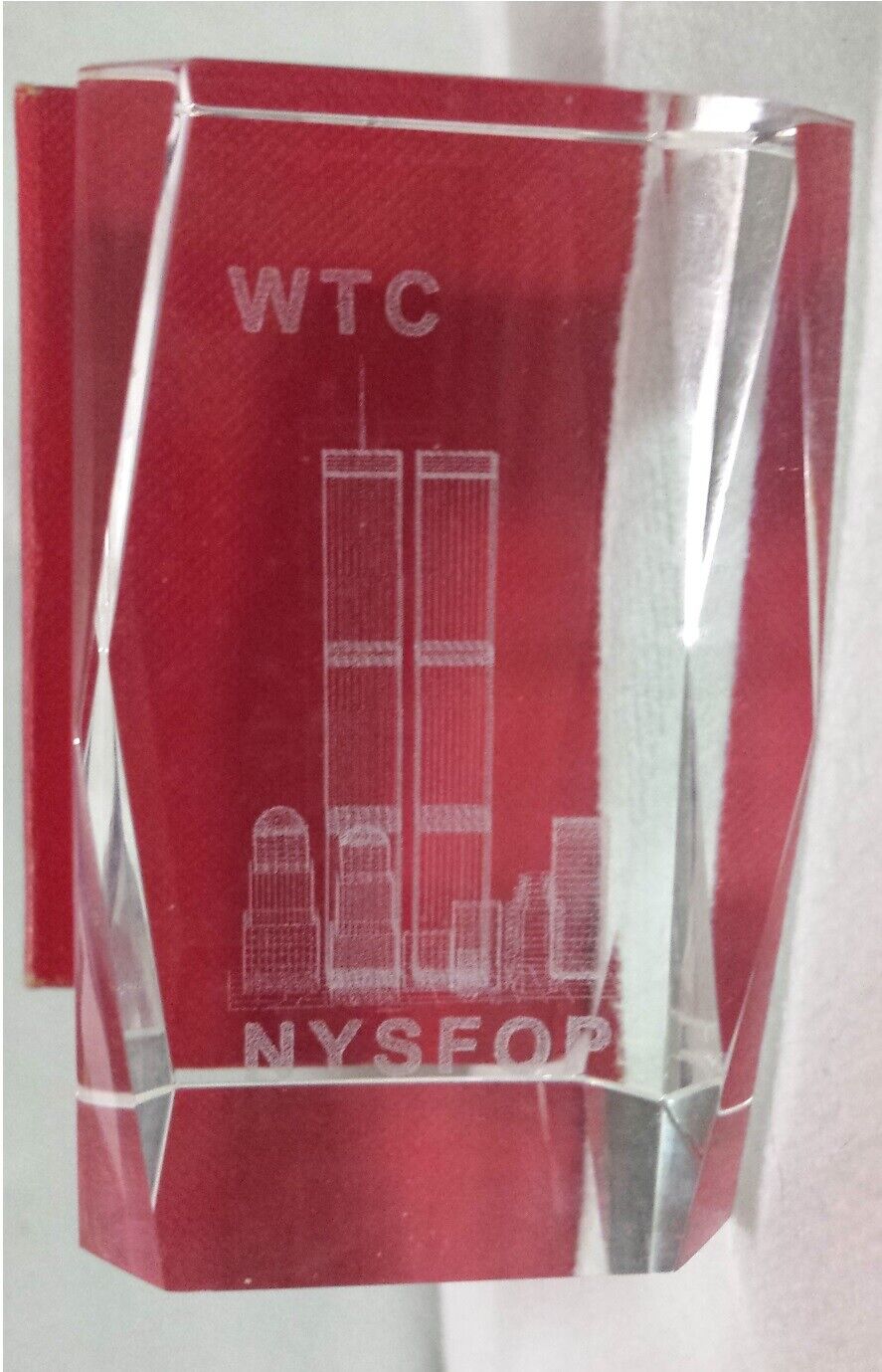 WTC Skyline NYSFOP Clear Crystal Cube Only [For Light Display] Trade Center