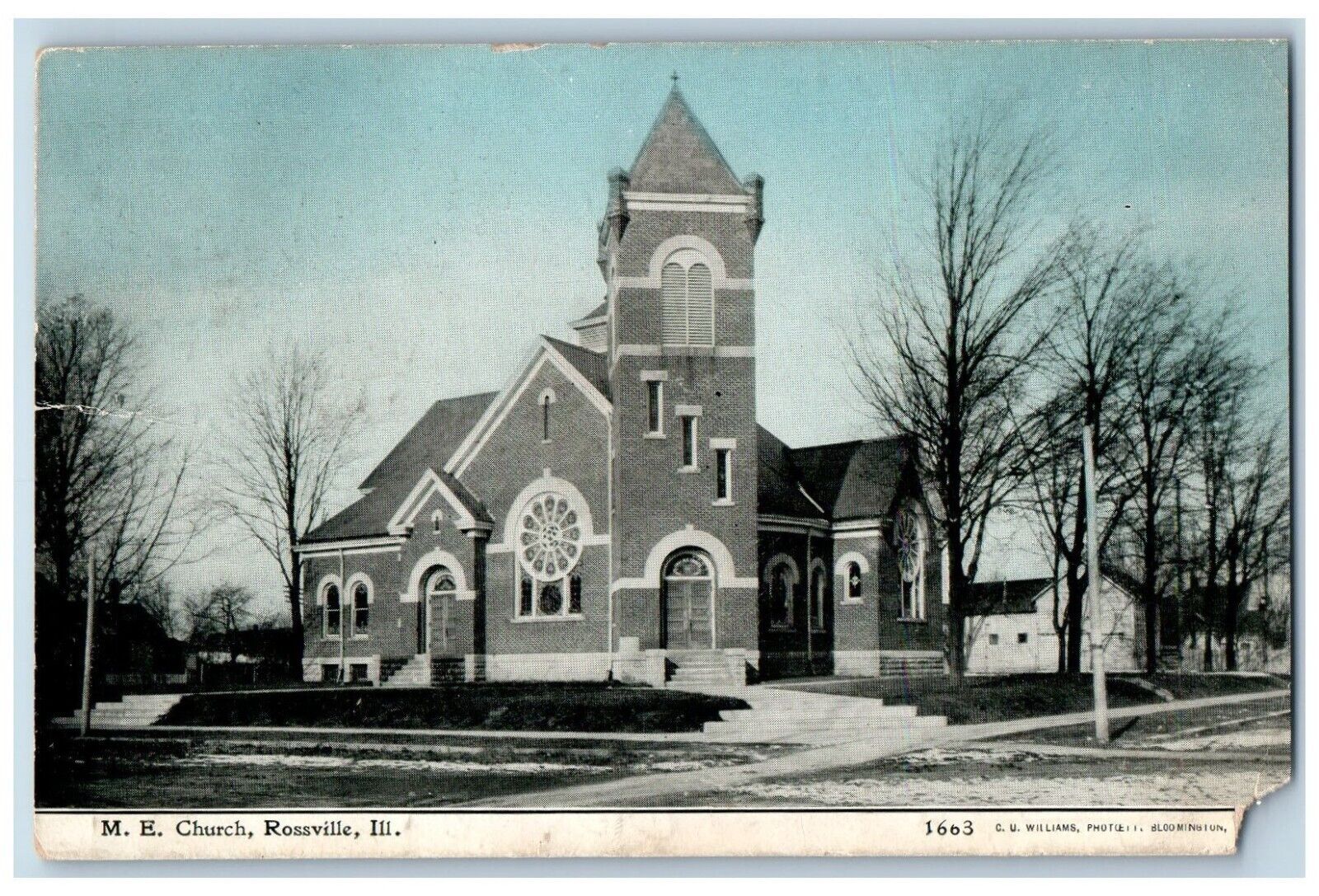Roseville Illinois IL Postcard M.E. Church Chapel Exterior c1912 Vintage Antique