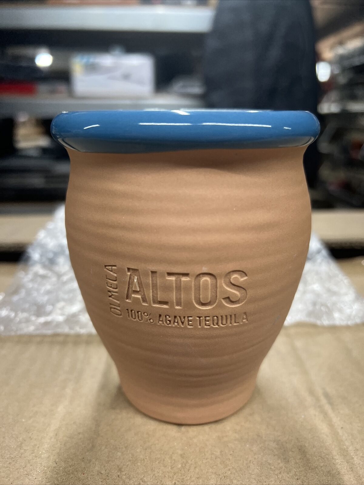 New Olmeca Altos 100% Agave Tequila Terra Cotta Pottery Cantaritos Cup Mug 4.5\