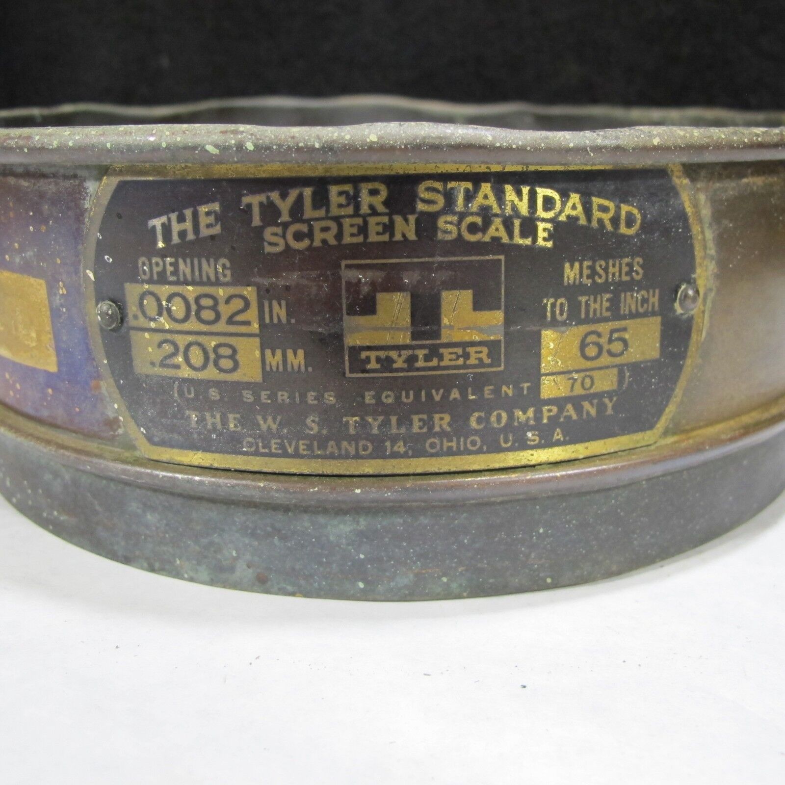 Vintage The Tyler Standard Screen Scale Scientific Testing Brass Sieve 