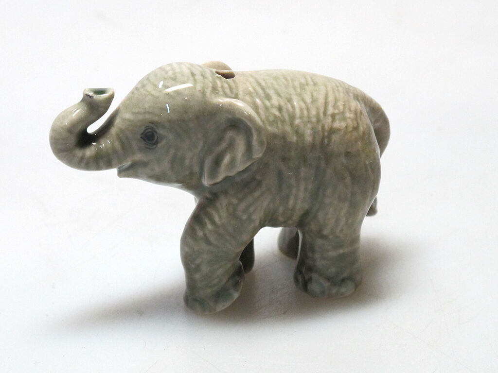Porcelain Miniature Collectible Ceramic Siam ELEPHANT Figurine Incense Holder