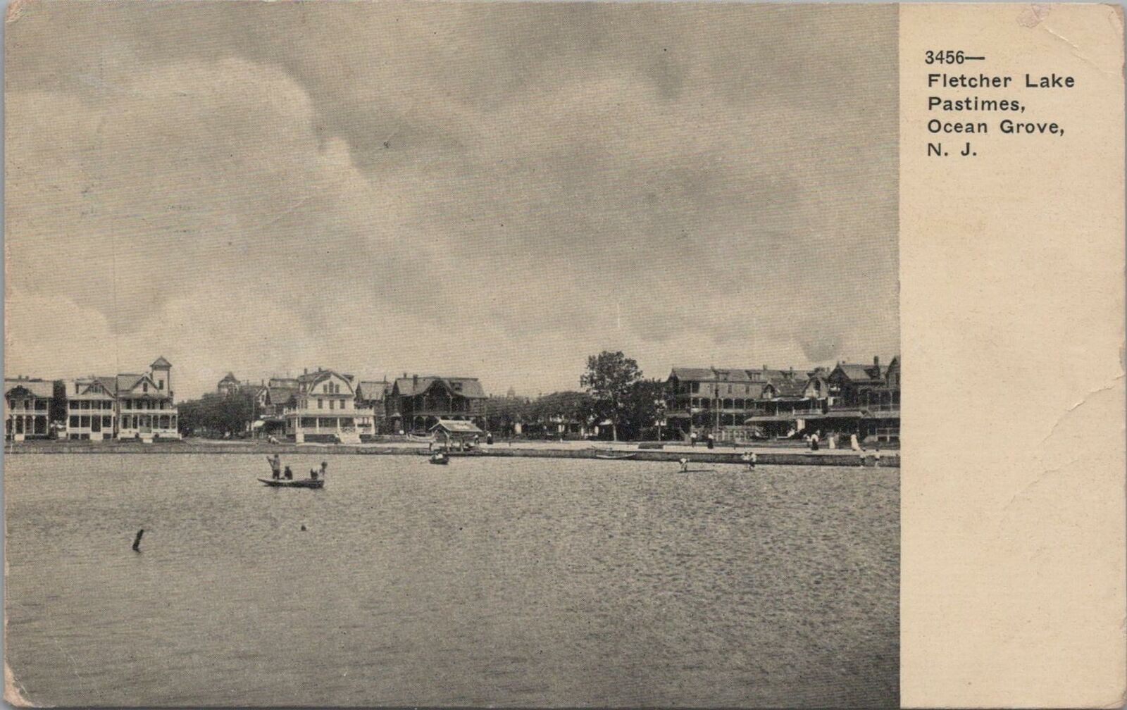 Postcard Fletcher Lake Pastimes Ocean Grove NJ 1908