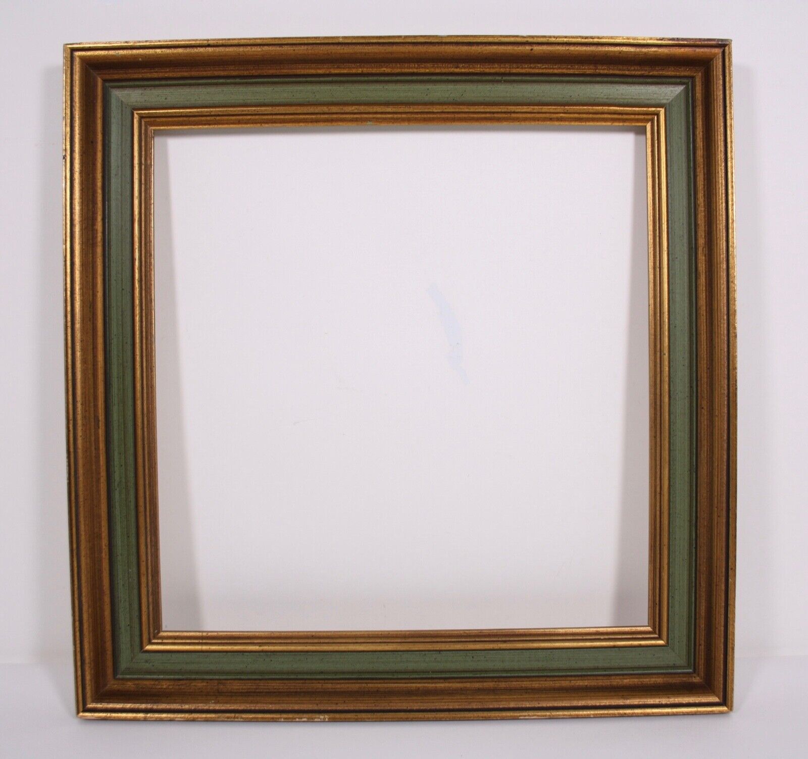 Gilt Gold Drab Green 17.75x17.5 Wood Frame for 14 x 13.75 Art Painting Print 