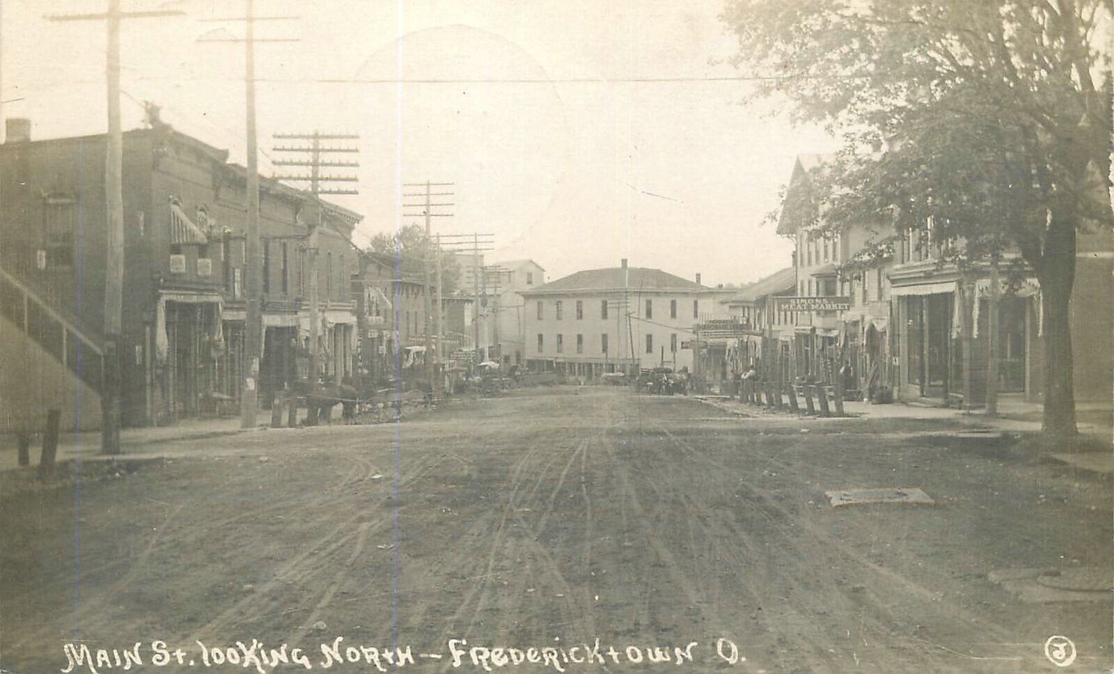 Postcard RPPC Photo Ohio Fredericktown Main Street looking north 22-13559