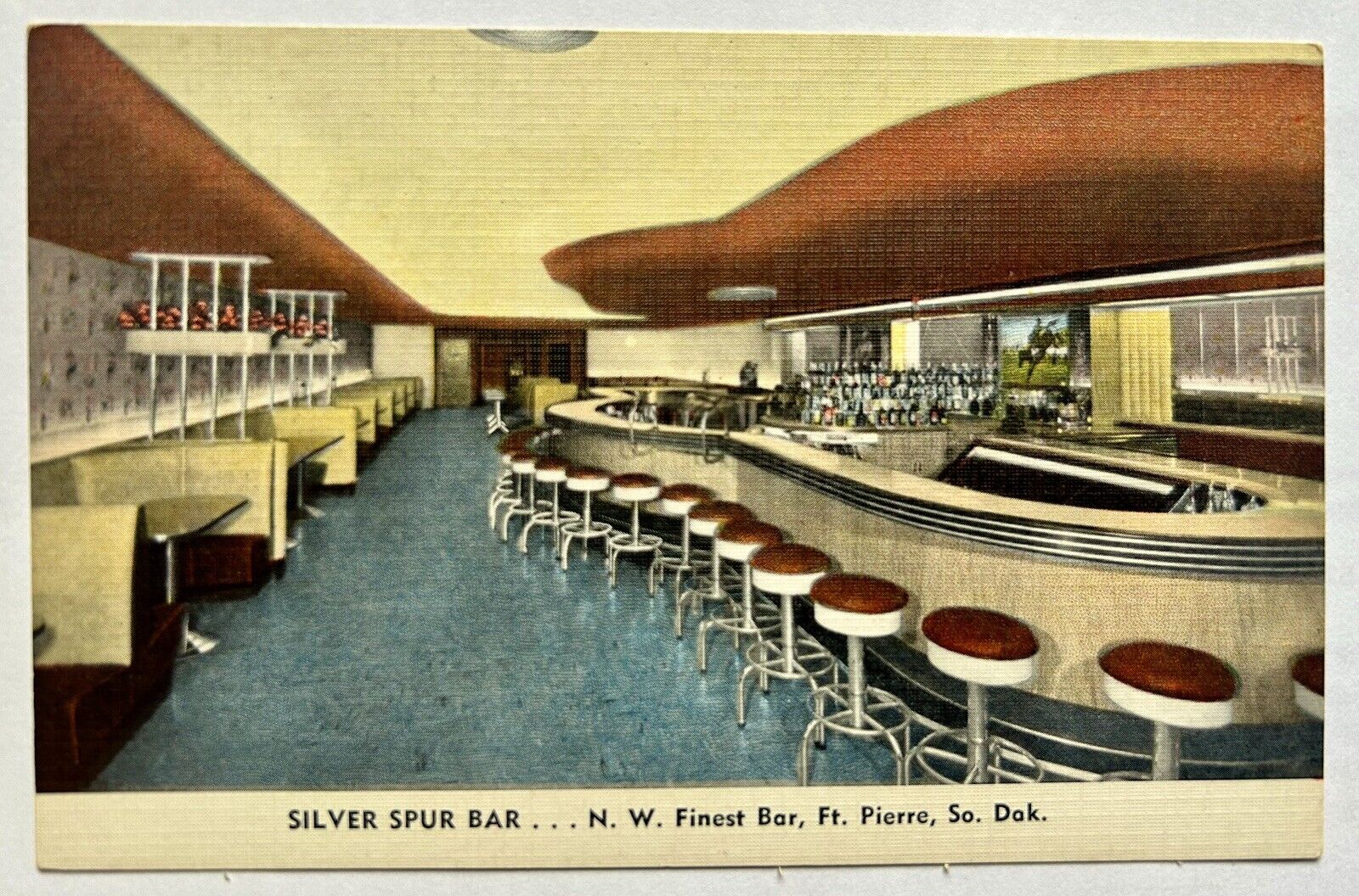 SILVER SPUR BAR , Ft. Pierre South Dakota SD Vintage Postcard