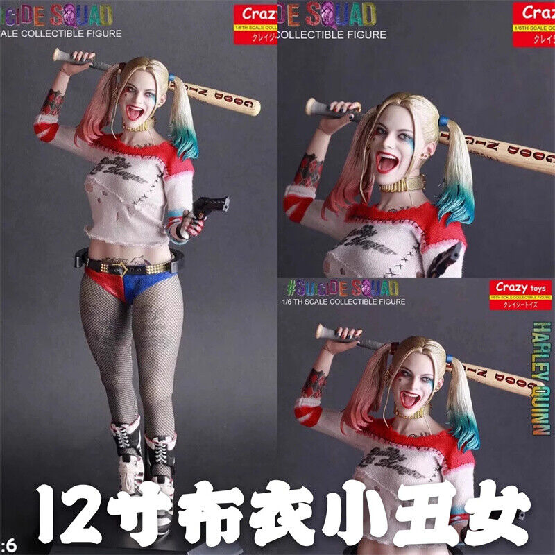 US STOCK Suicide Squad Harley Quinn Figure 1/6 Scale Real Clothes PVC Statues 