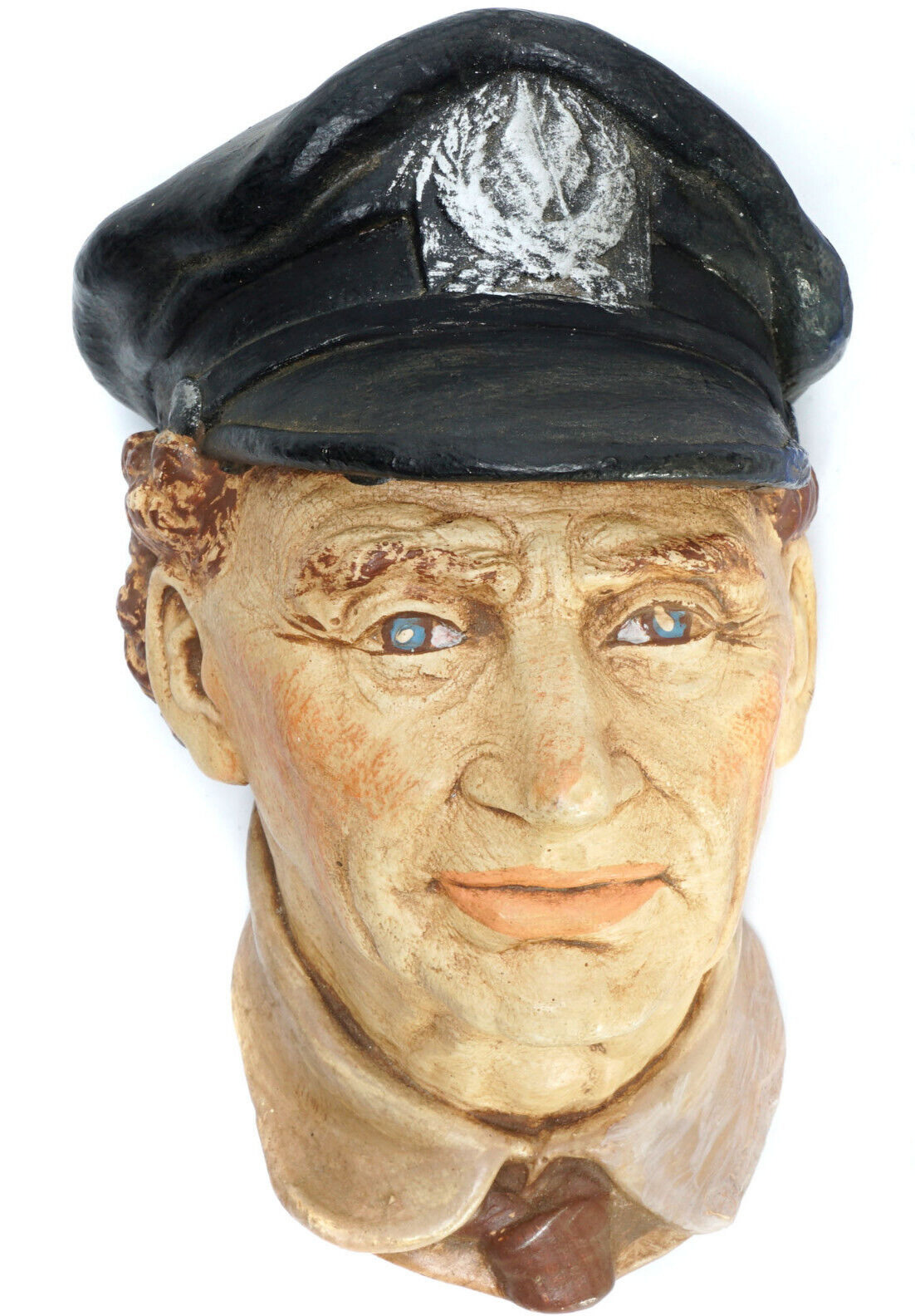 Bossons Chalkware Head Character 3D Wall Plaque England Sea Captain Collectible 