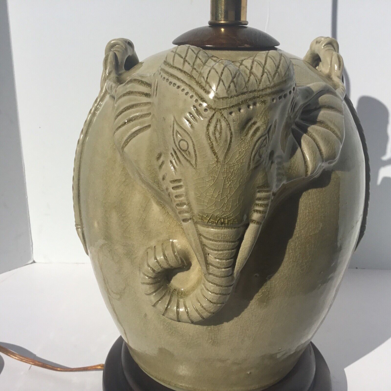 Frederick Cooper  Safari Elephant  Ceramic Lamp  Pre-Owned  Vintage w/FCShade