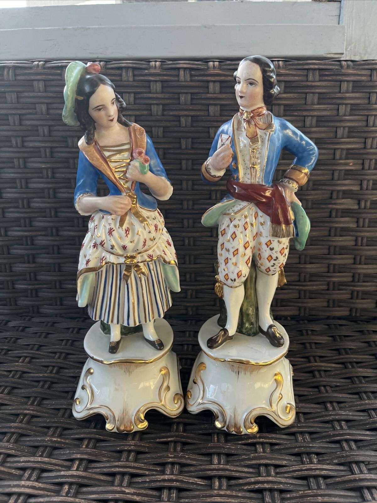 VICTORIAN FIGURINE COVENTRY PORCELAIN Victorian Couple Rare Numbered “28”
