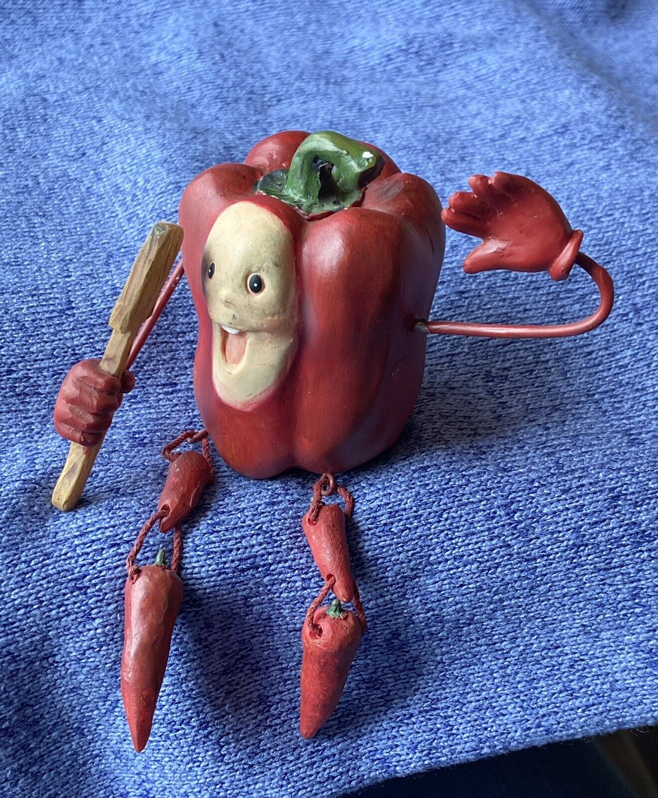 Shelf Sitter Anthropomorphic Red Bell Pepper Collections Etc. Resin Cook Spatula