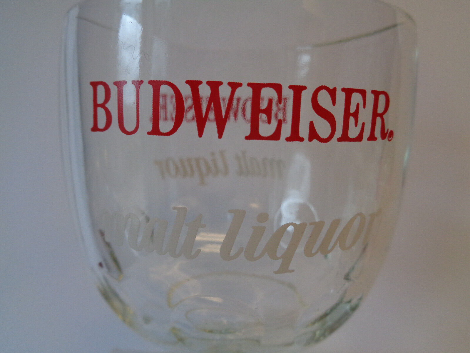 Vintage Budweiser Malt Liquor Glass Beer Thumbprint Goblet