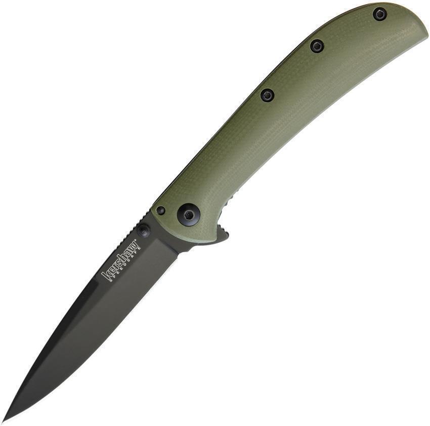 KERSHAW - Al Mar AM-3 Black & Green G-10 Spring Assist Flipper knife 2335GRNBLK