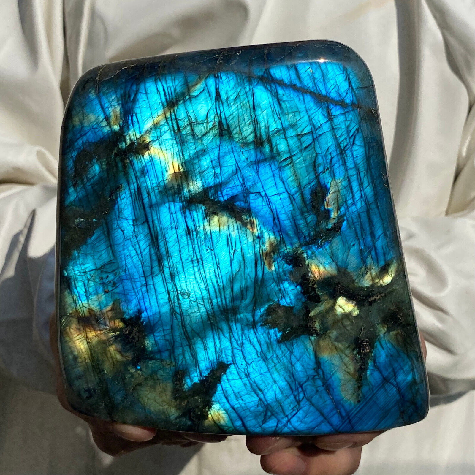4.2lb Large Natural Labradorite Quartz Crystal Display Mineral Specimen Healing