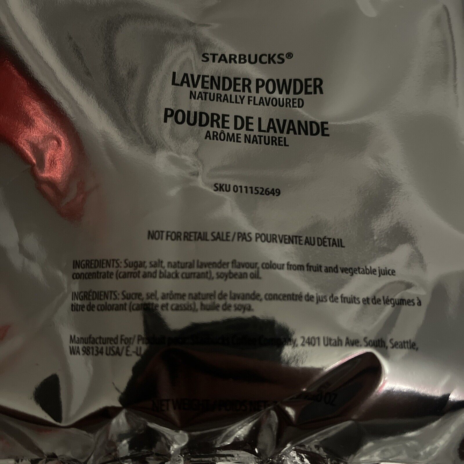 Starbucks Lavender Powder 12oz Bag (1 Bag) ~BB June 2024
