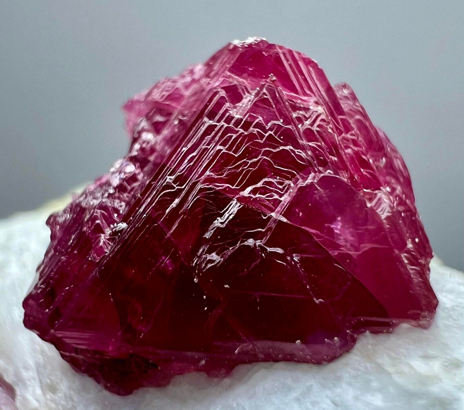 328 gr. Full&Well terminated High quality blood red Spinel crystals on matrix.