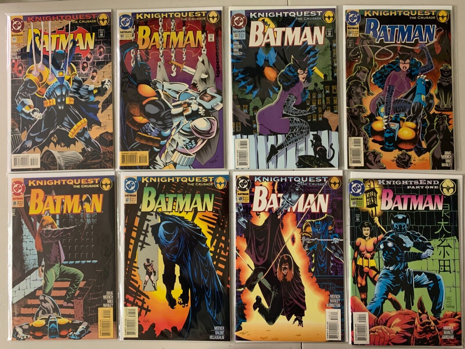 Batman 1st series comics lot #501-599 + free comic 40 diff avg 8.0 (1993-2002)