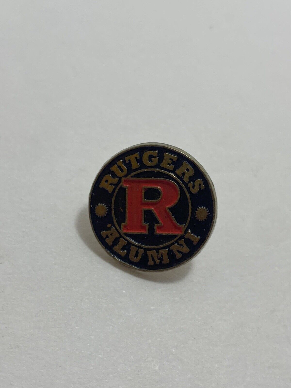 Vintage Rutgers University Alumni Lapel Hat Pin Red Black & Gold Coloring
