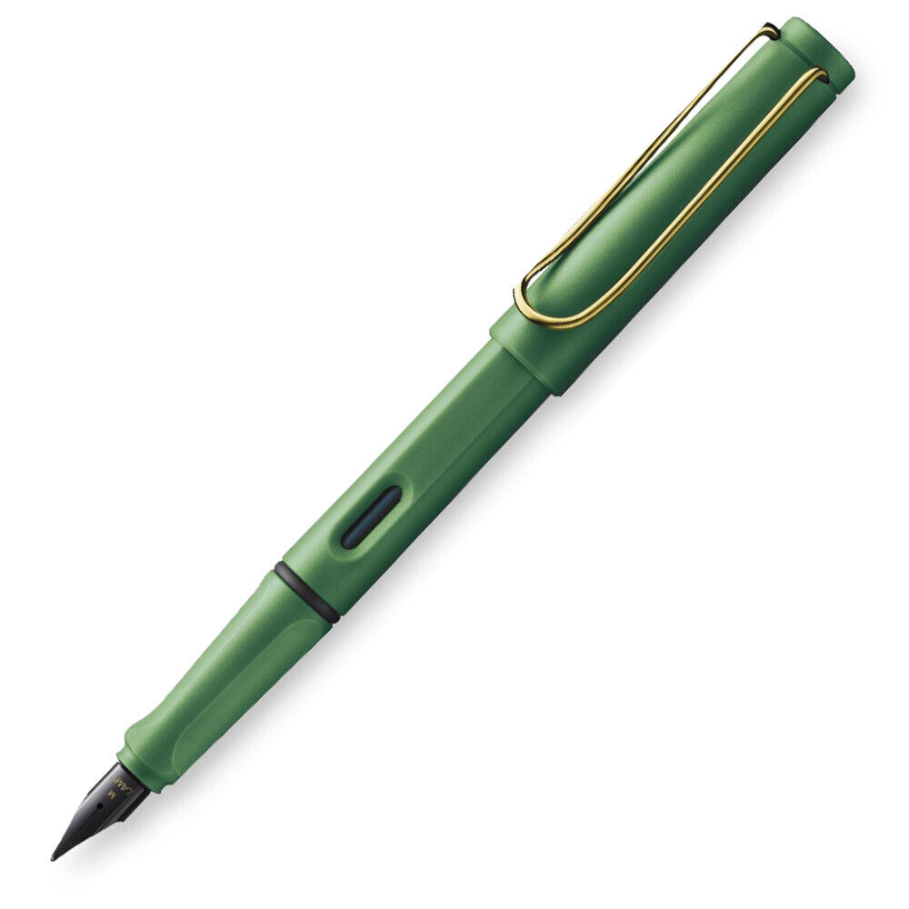 LAMY safari field green gold clip fountain pen