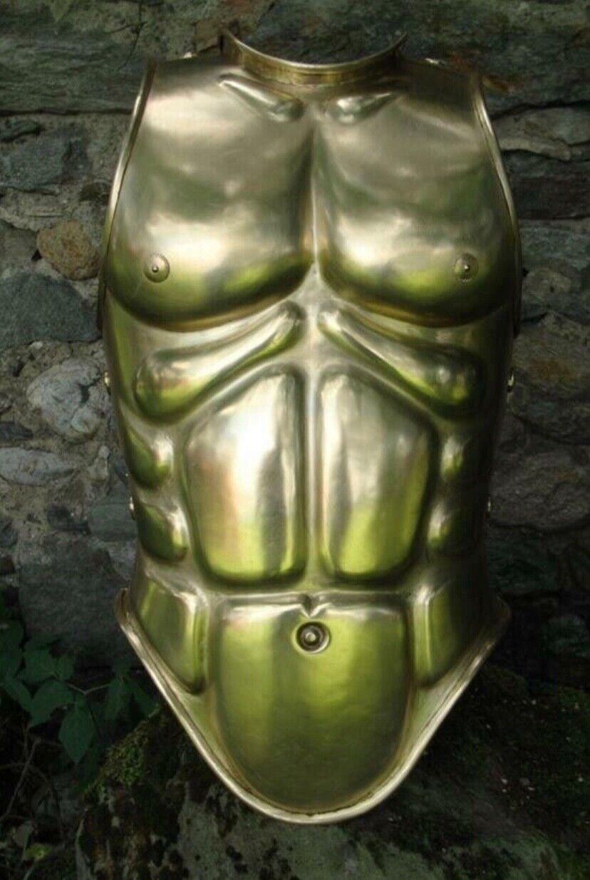 18ga Brass Sca Larp Medieval Roman Celtic Muscle Armor Cuirass Halloween Costume