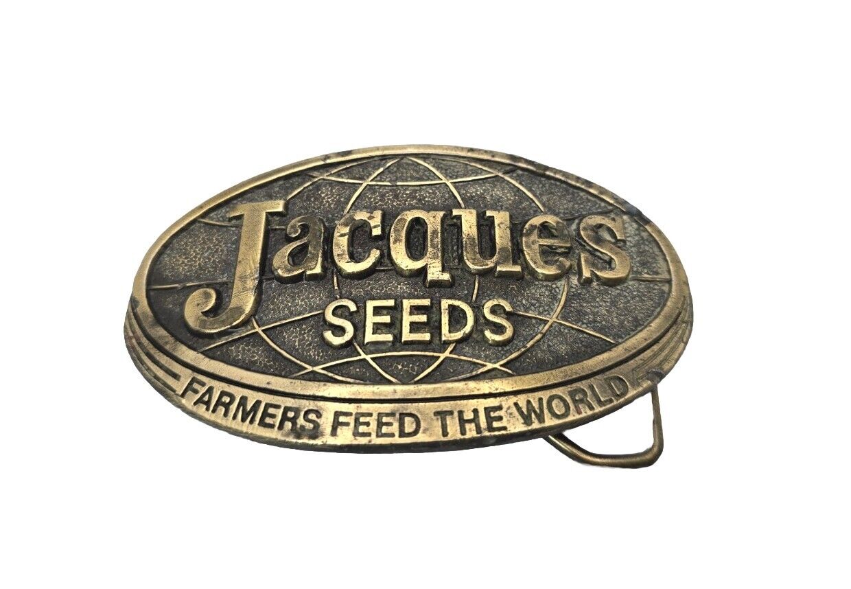 1977 Jacques Seeds Brass Belt Buckle
