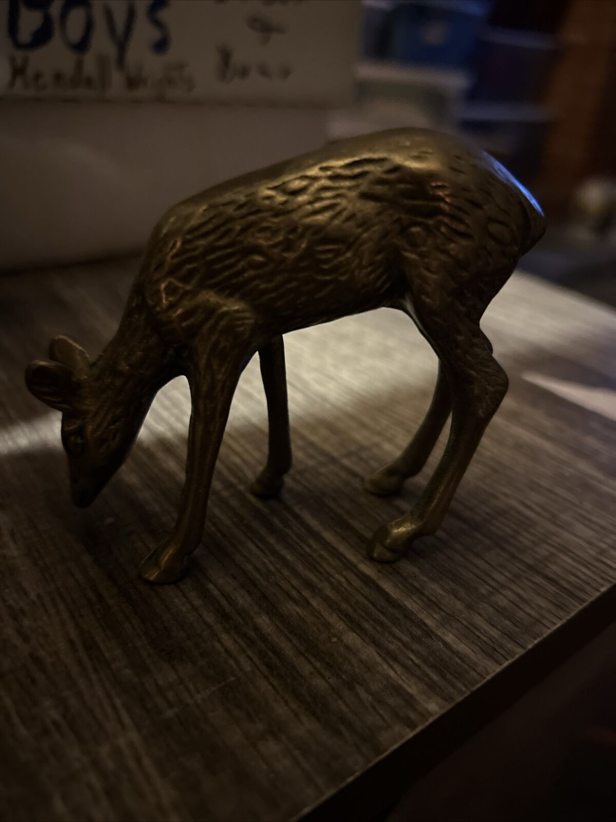 VINTAGE Brass Deer Spotted Doe Mid Century Modern Figurine Exc