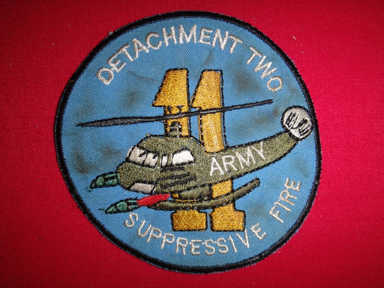 Vietnam War Patch US DET. 2, 11th Combat Aviation Battalion SUPPRESSIVE FIRE