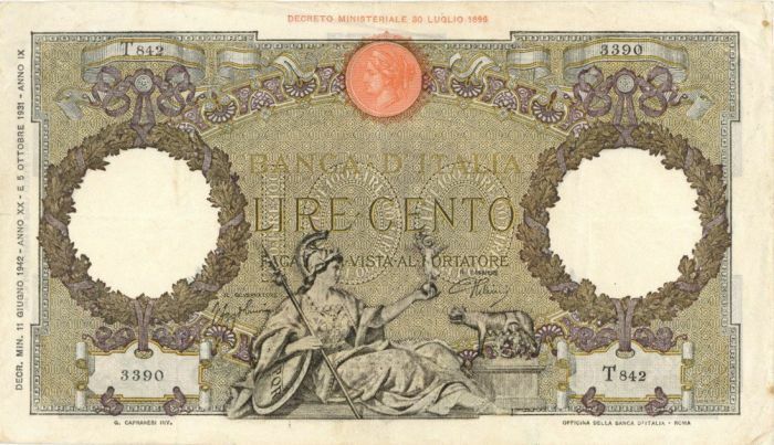 Italy - 100 Lire - P-55b - 1931-42 dated Foreign Paper Money - Paper Money - For