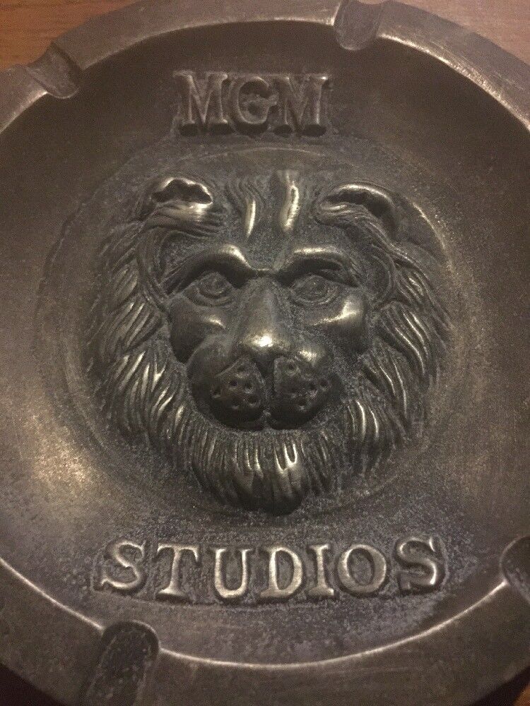Ash Tray Cigar Metro Goldwyn Meyer MGM Studios Lion Collector Patina Man Cave NR