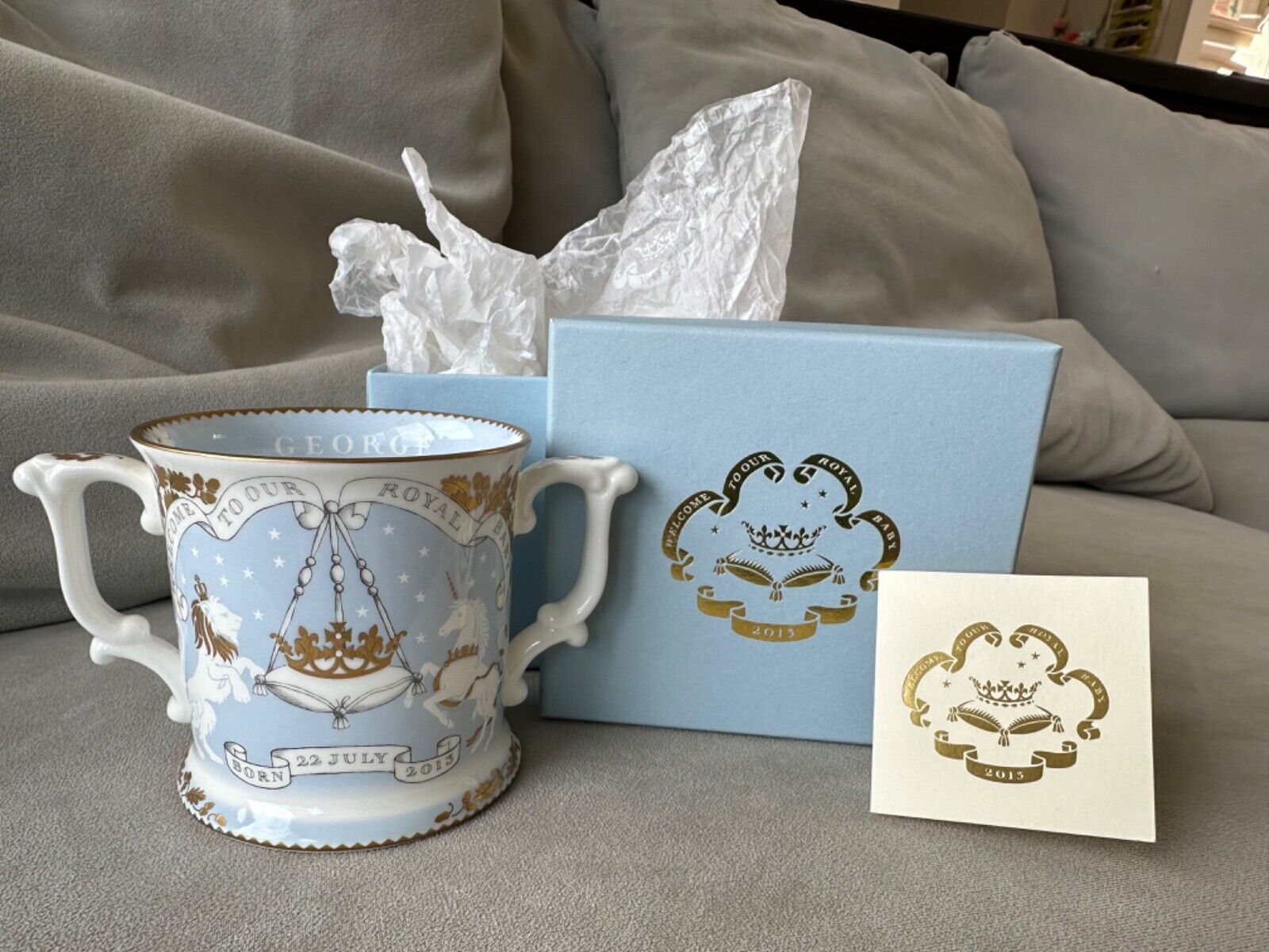 Royal Collection Trust English Bone China Prince George Double Handle Birth Cup