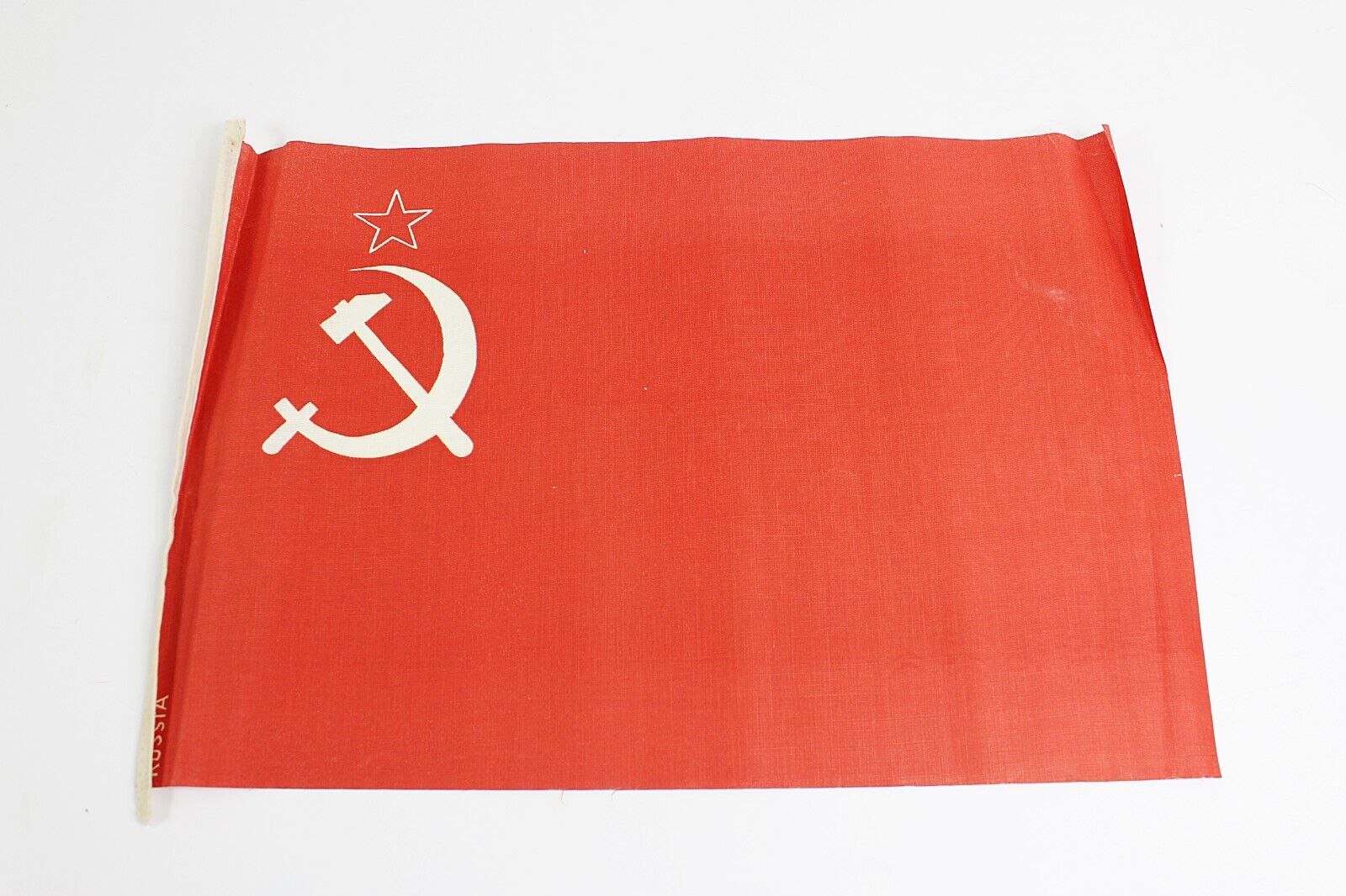 Vintage RUSSIA Linen Pennant Parade Flag 17 1/2 x 11 1/2 Pre World War 2 ?