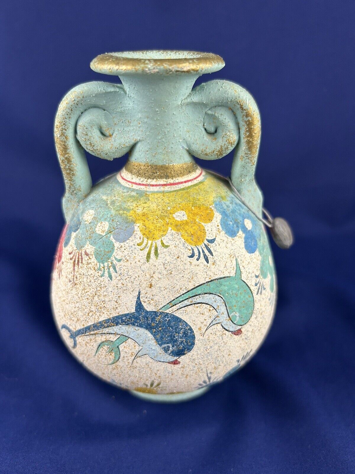 Greek Clay Dolphin Vase (Copy From Kreta 1500BC #157