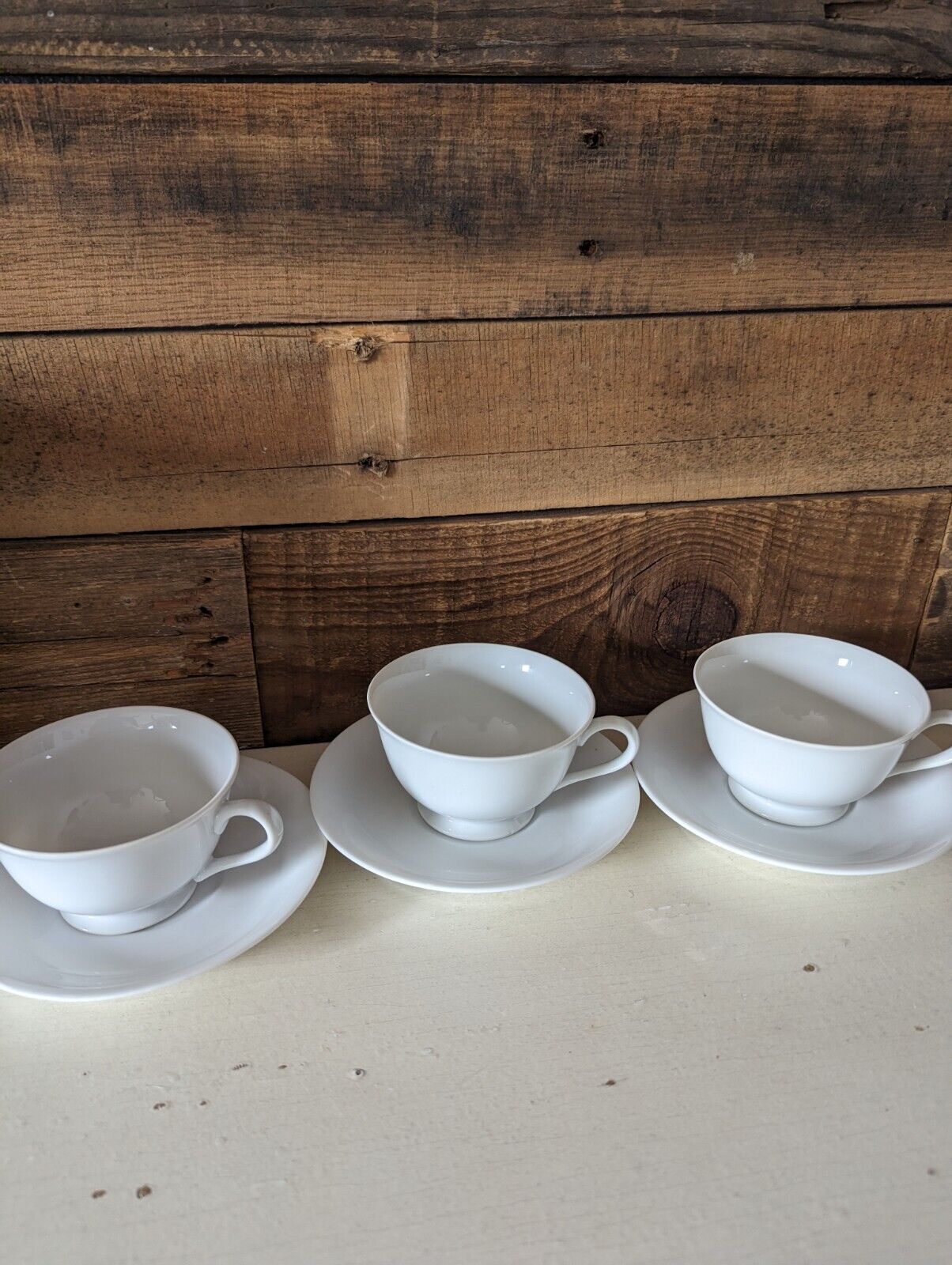 tea cup and saucer set White Vintage Unmarked Set