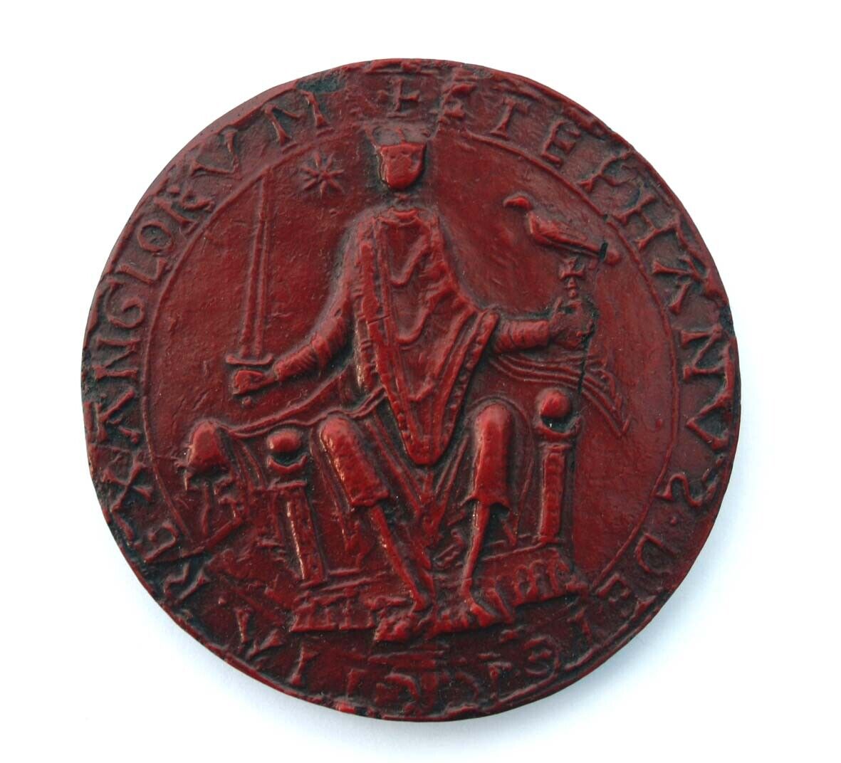 King Stephen Obverse Great Wax Seal Red Medieval Reproduction Collectable Gift