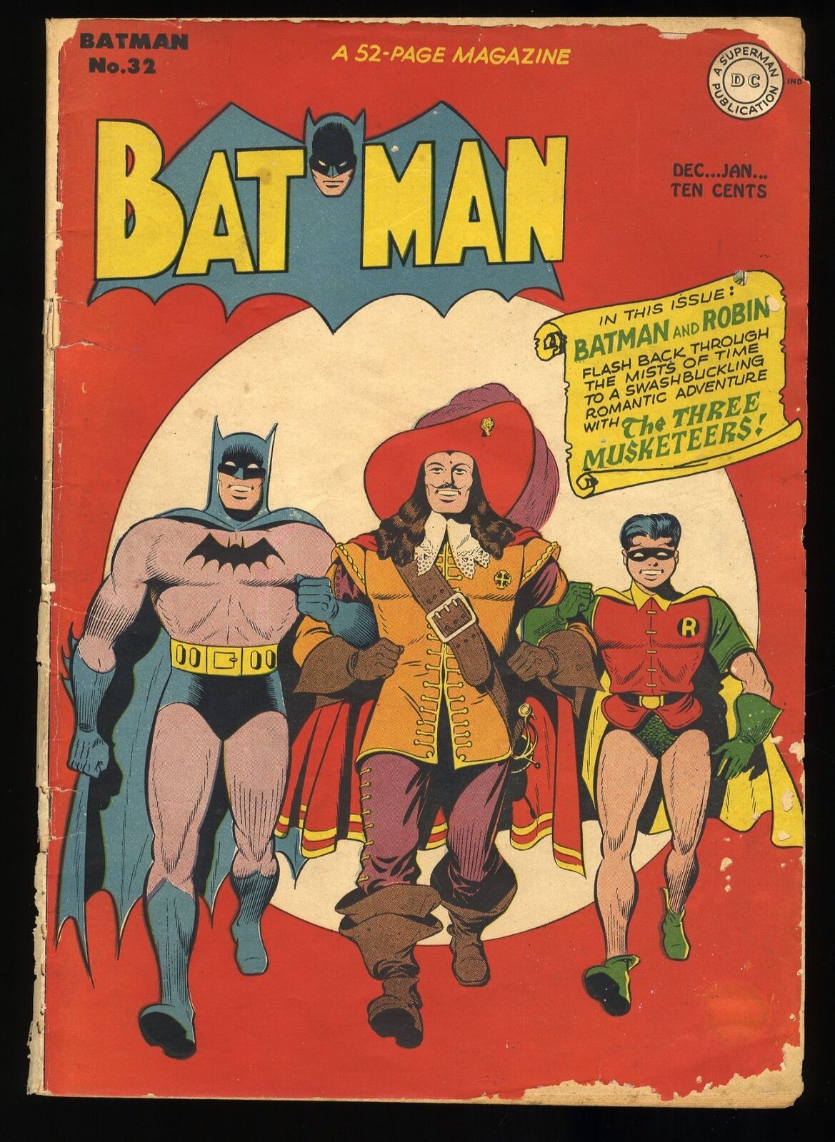 Batman #32 Fair 1.0 Joker Appearance Origin of Robin Retold Dick Sprang