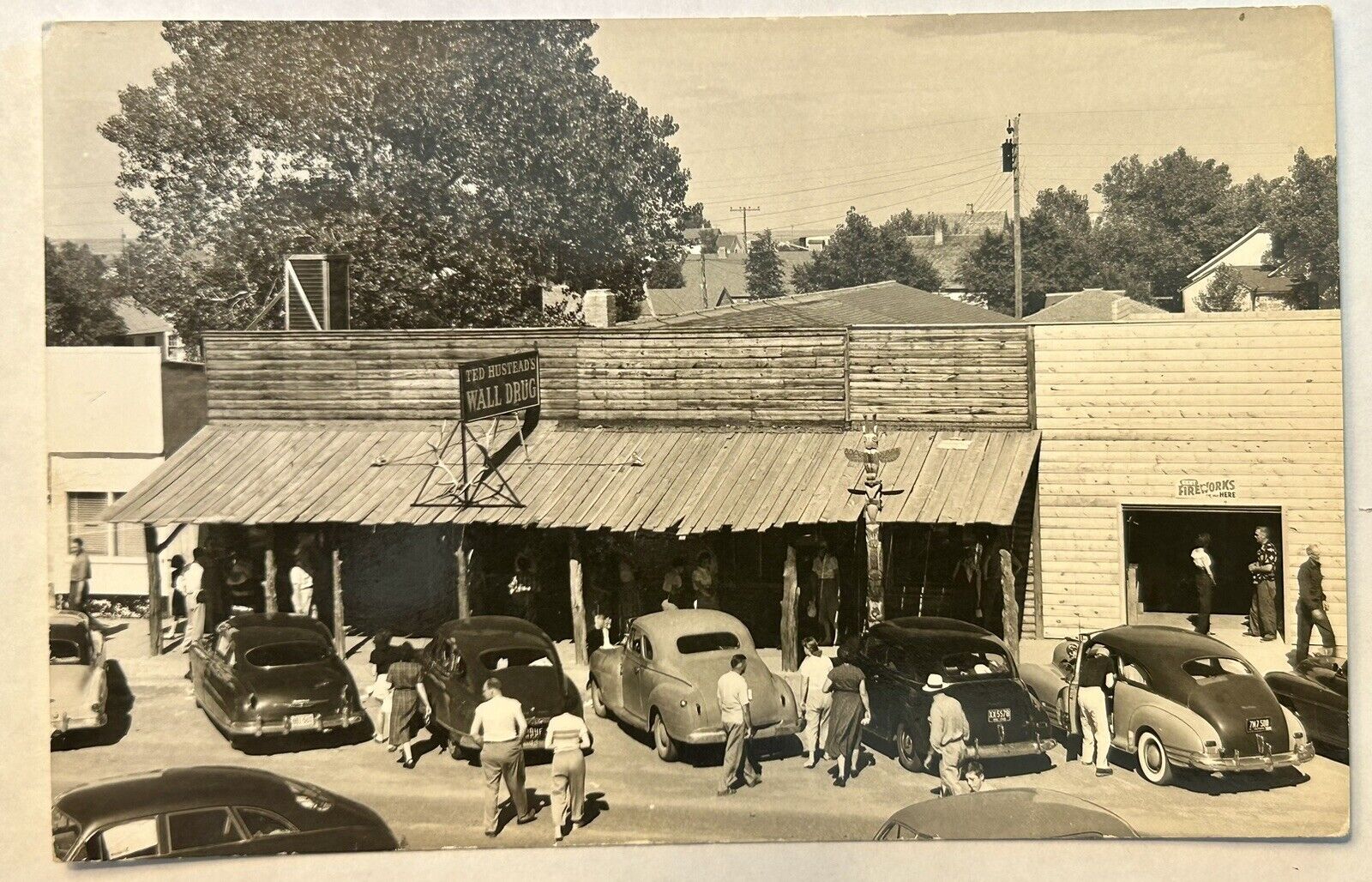 RPPC Wall Drug Store. Wall South Dakota. Vintage Cars. Pharmacy. SD. Real Photo