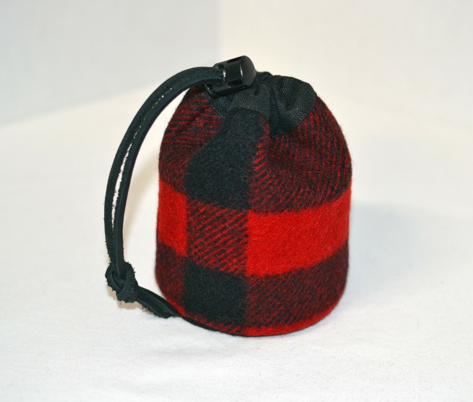 Gold Miner Pouch handmade of Filson Blanket Wool drawstring bag red black plaid