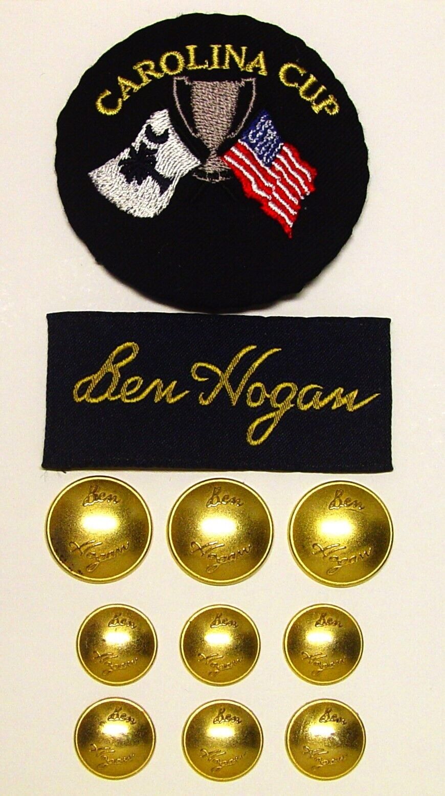 BEN HOGAN  Replacement Buttons 9 VTG gold tone signature buttons Good Used Cond.