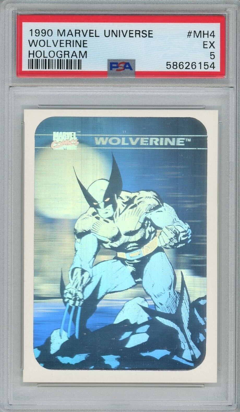 1990 Marvel Universe Hologram MH4 Wolverine  PSA 5