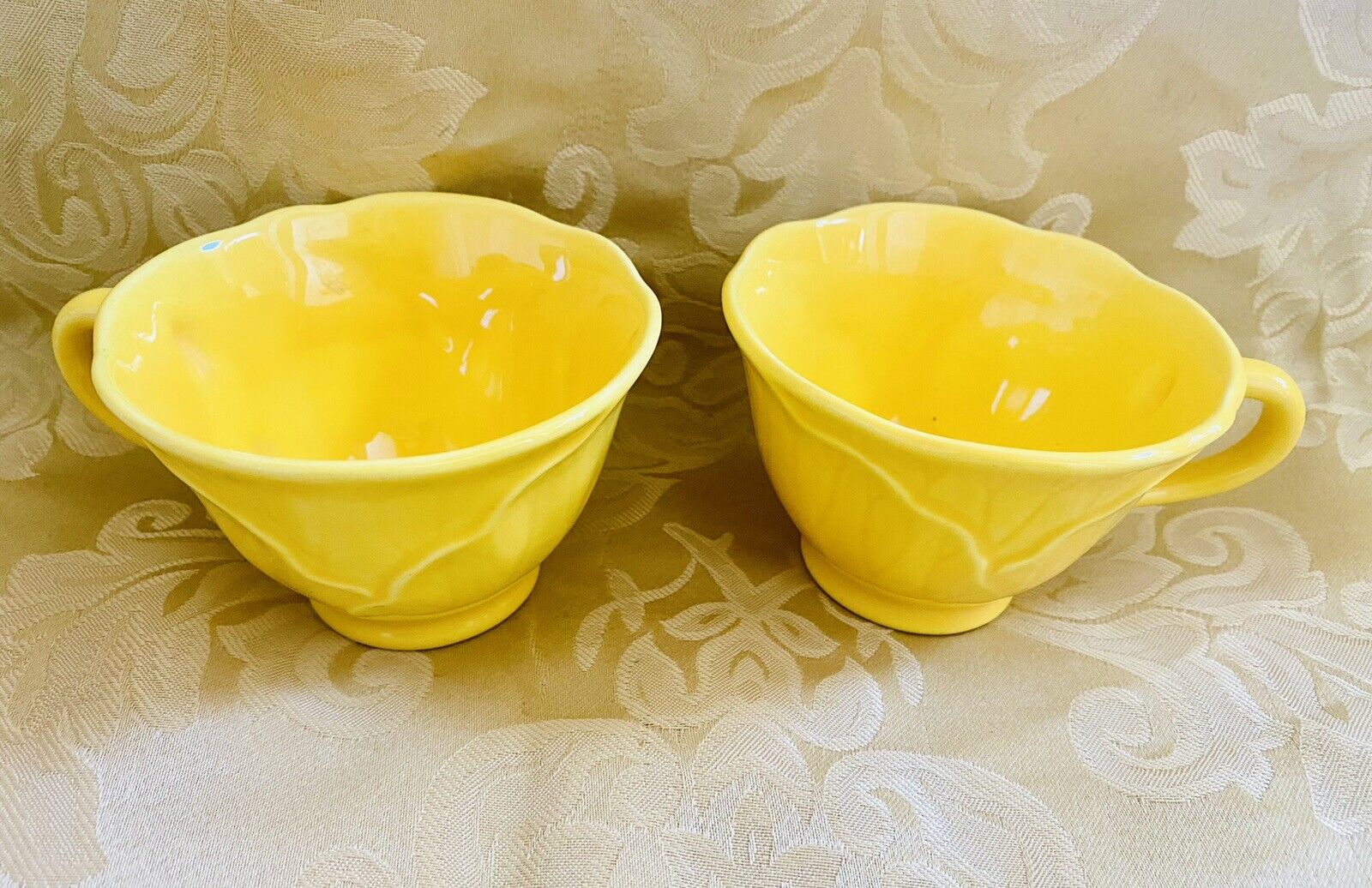 Pait of Daffodil Tea Cups, Porcelain, New
