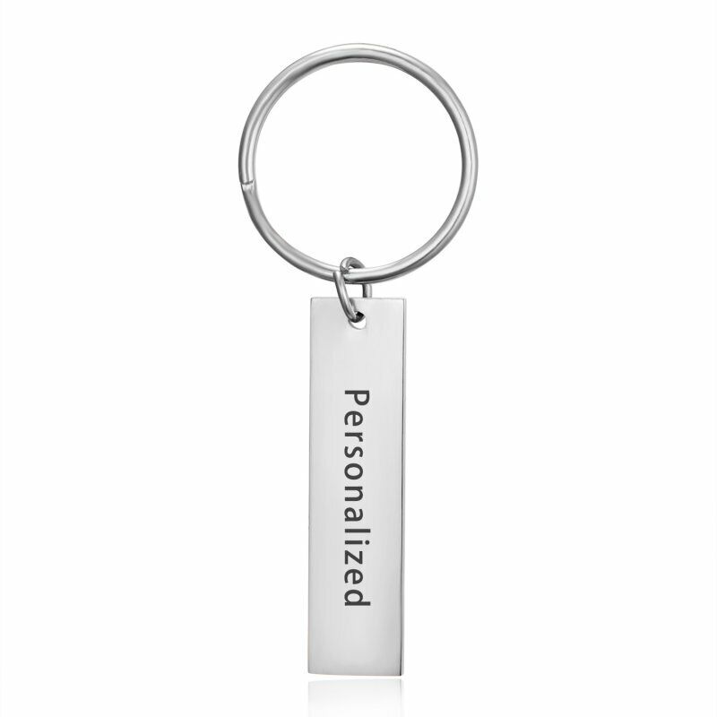 Free Engrave Stainless Steel Keychain Personalized Custom Engraved Letter Name
