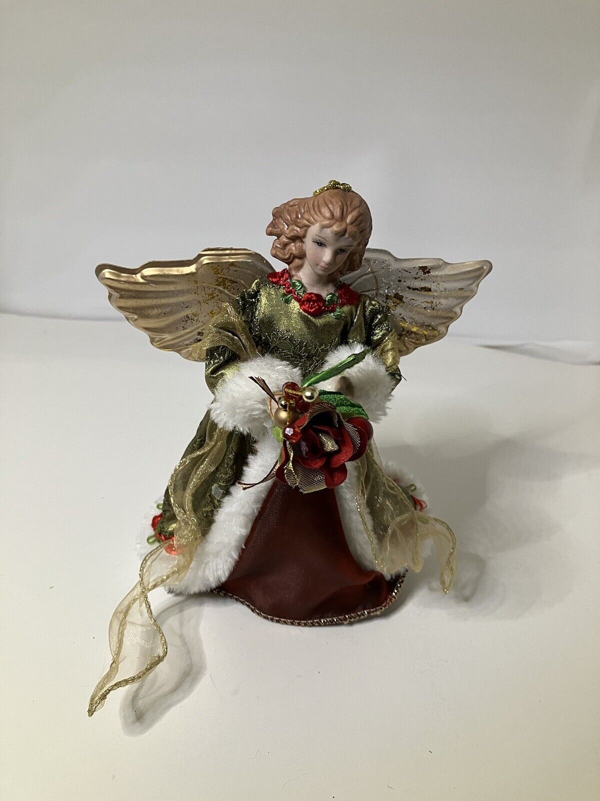 Porcelain Angel Christmas tree Topper by Promax Manufacturing 